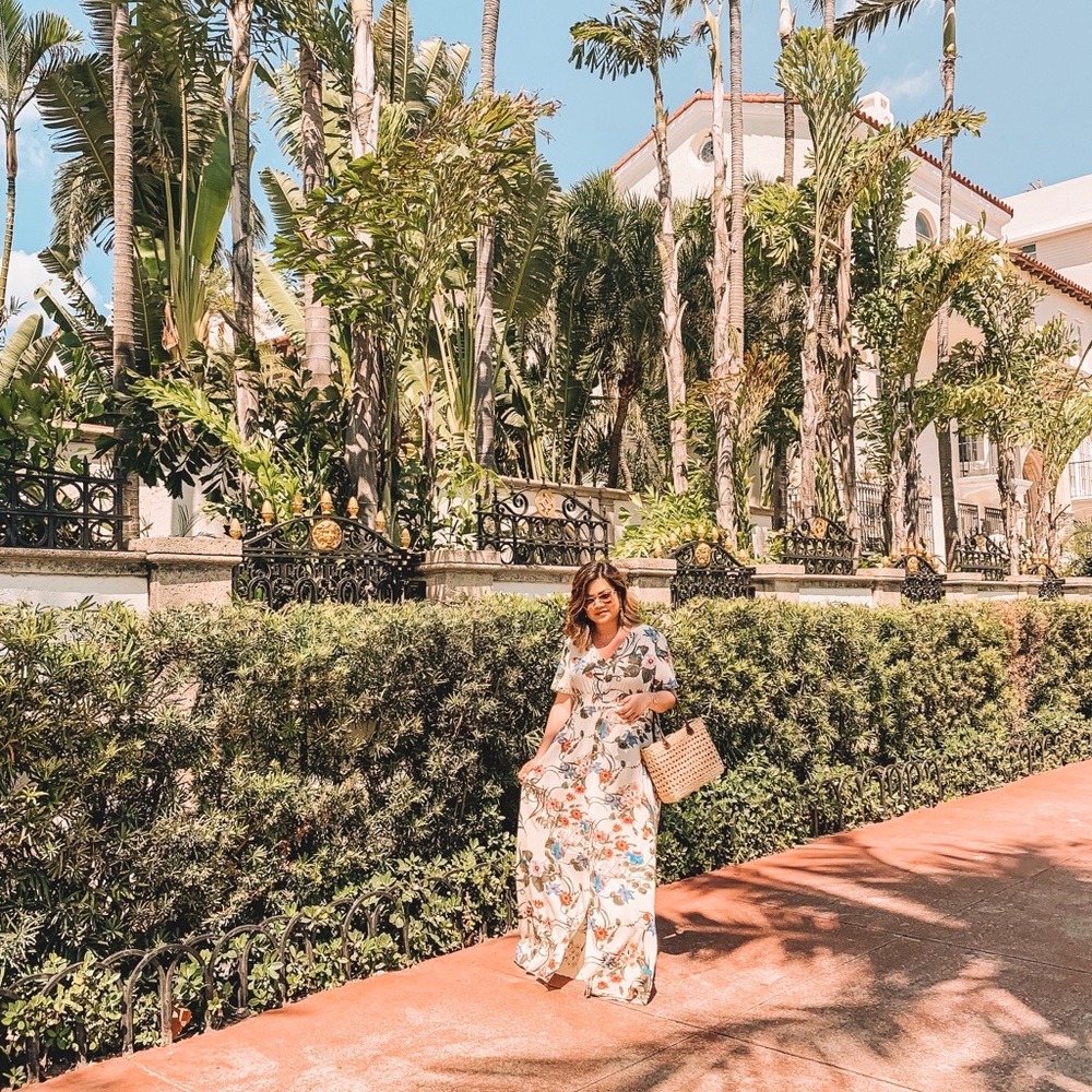 Cream floral dress